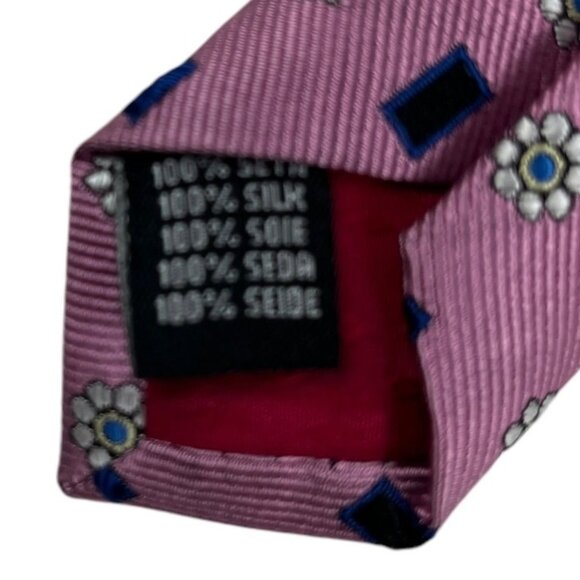 Zianetti Men's Handmade 100% Silk Tie Necktie Multicolor Floral Geometric NWT - Picture 4 of 9